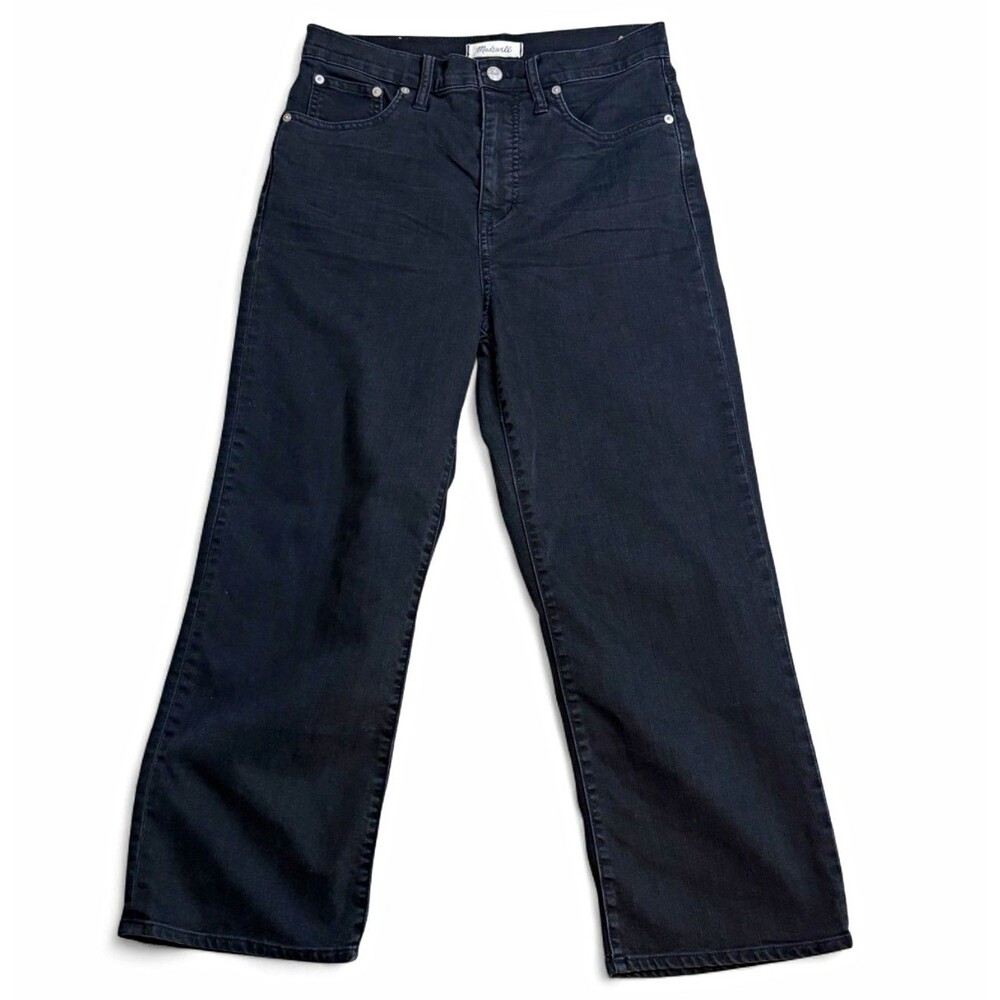 Madewell Slim Wide-Leg Crop Jeans Size 29 Faded Black Denim